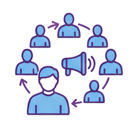 Icon representing student council engagement — empowering student champions for peer sensitization